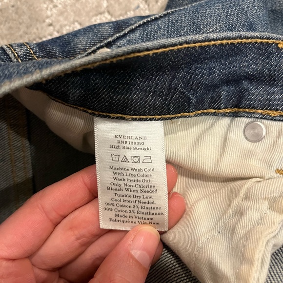 Everlane high rise straight jeans - dark wash - Picture 5 of 5